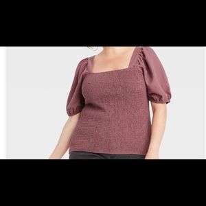 Women’s Square Neck Short Puff sleeve smocked top